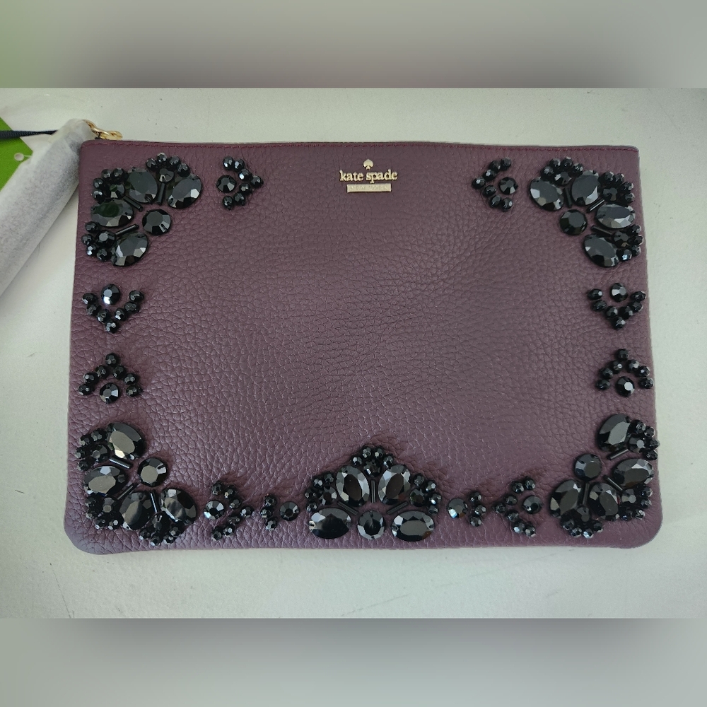 Kate Spade Purple Embellished Clutch